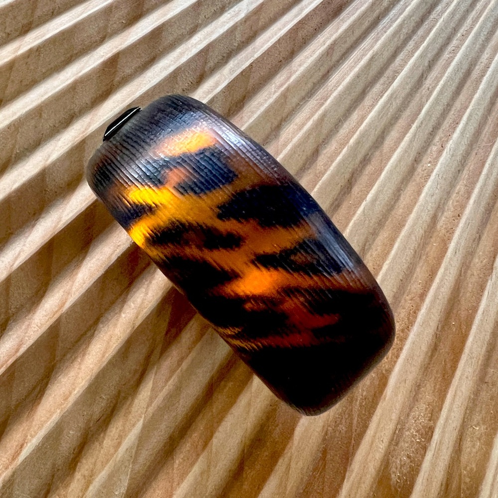 Alexis Bittar Wide Leopard Hinge Bangle